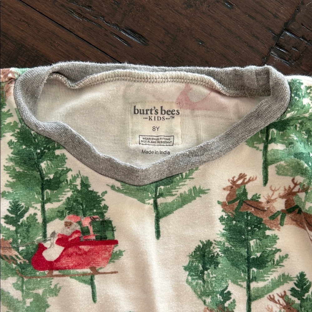 Burt's Bees Kids Pajama Set - Cream and Green - Picture 3 of 6